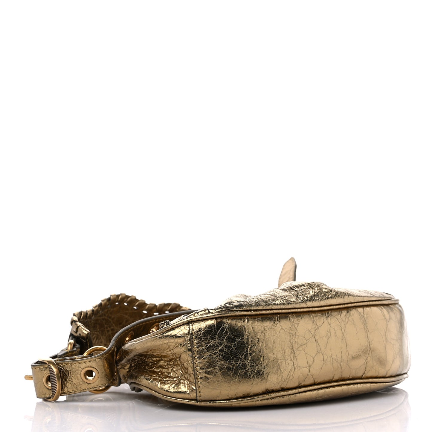 Metallic Agneau Arena Le Cagole Shoulder Bag XS Gold