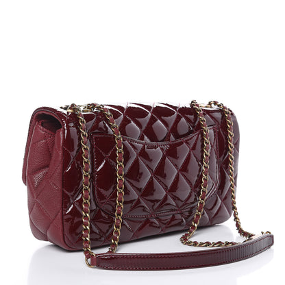 Chanel Patent Goatskin Quilted Medium CC Eyelet Flap Burgundy 3 of 11