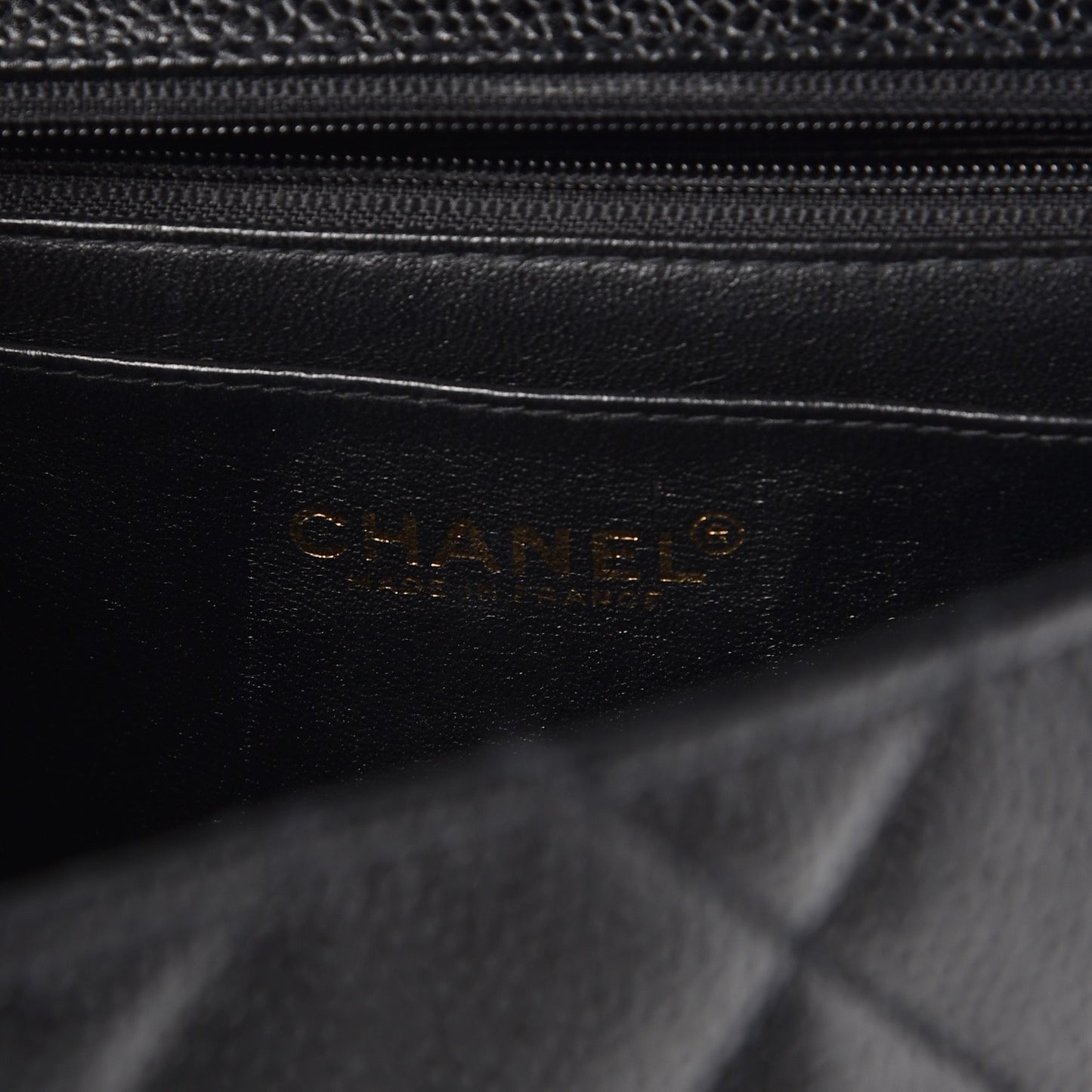 Caviar Quilted Jumbo Kelly Flap Black