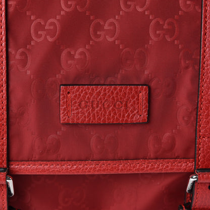 Gucci Nylon Monogram Double Buckle Flap Messenger Bag Vibrant Red 8 of 10