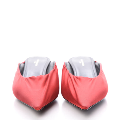 Balenciaga Satin De Soie Skimmer Mules 37 Rouge Cardinal 2 of 9