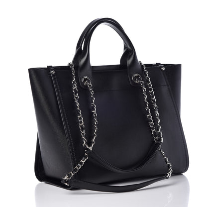 Chanel Caviar Small Studded Deauville Tote Black 4 of 10