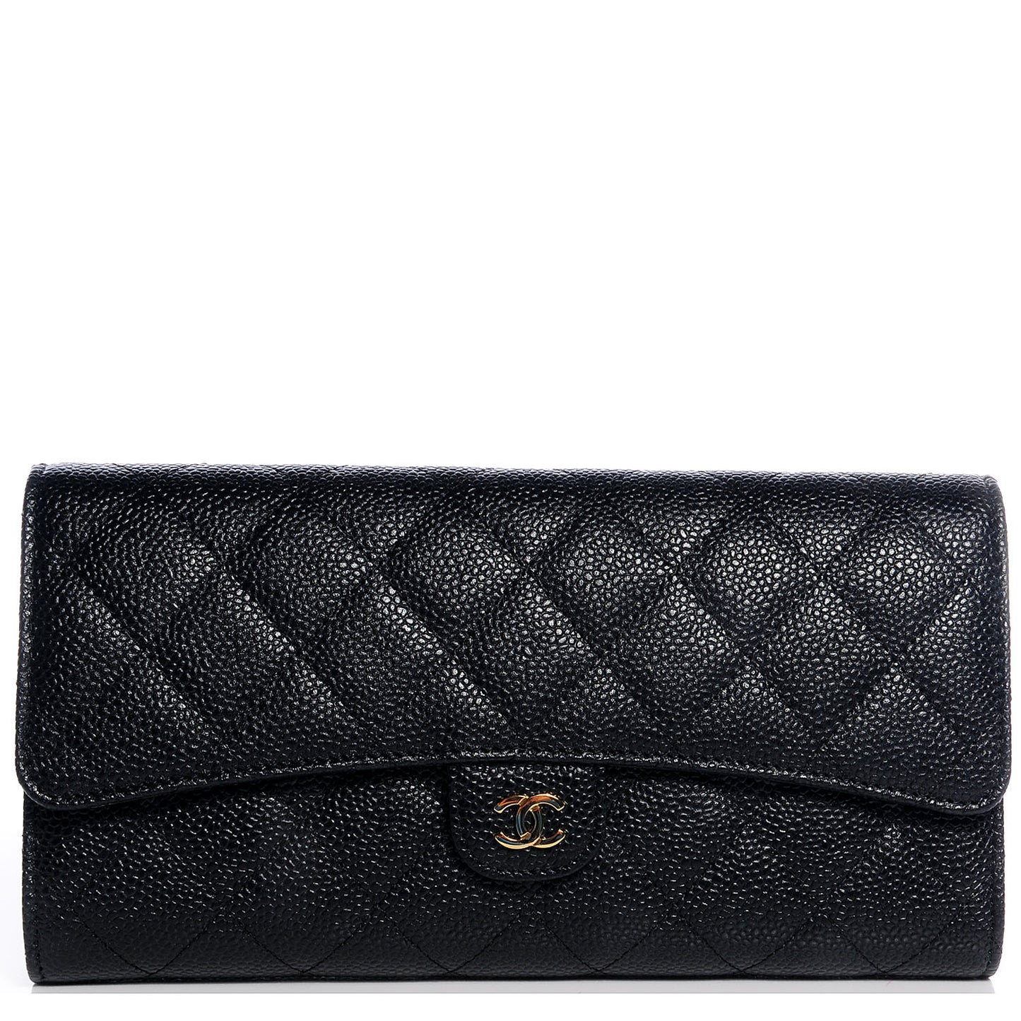 Caviar Quilted Travel Wallet Black