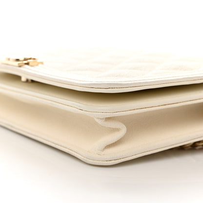 Chanel Caviar Quilted Boy Wallet On Chain WOC White 12 of 16