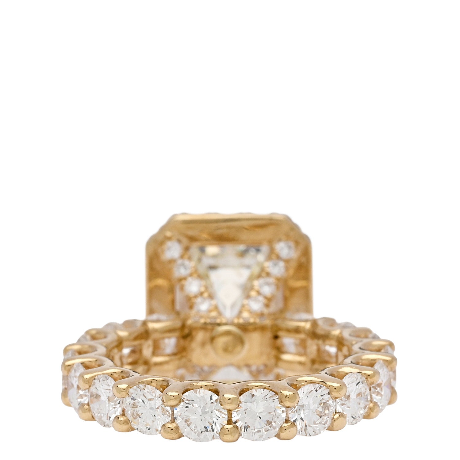 Parker & West by FASHIONPHILE 18K Yellow Gold Diamond 4.94ct Emerald Cut Halo Engagement Ring 51 5.75 4 of 9