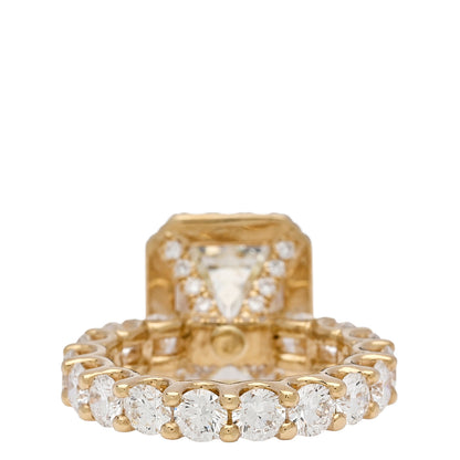 Parker & West by FASHIONPHILE 18K Yellow Gold Diamond 4.94ct Emerald Cut Halo Engagement Ring 51 5.75 4 of 9