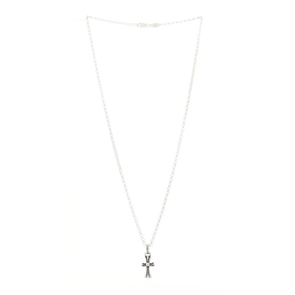 Chrome Hearts Sterling Silver Baby Fat Cross Pendant Roll Chain Necklace 3 of 6