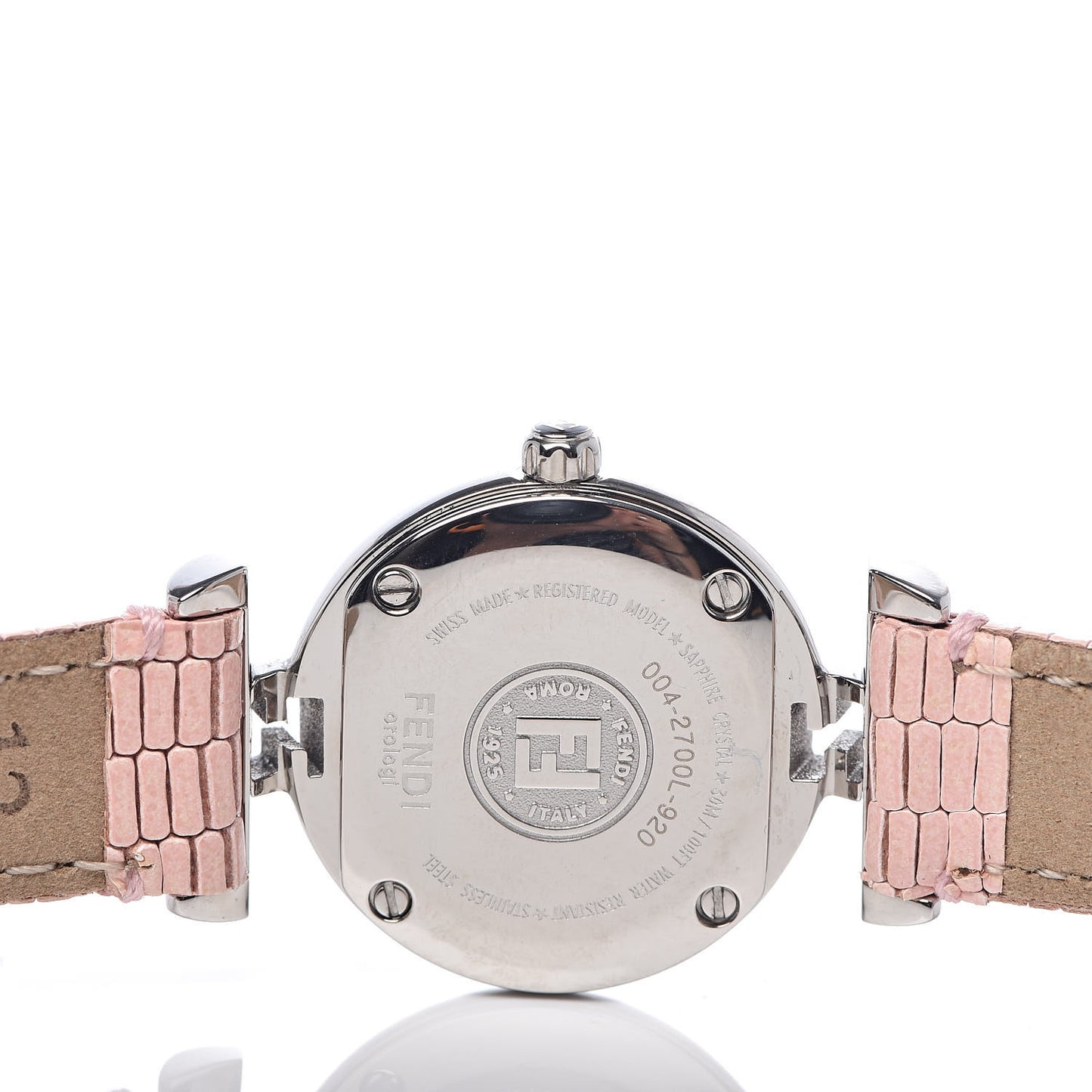 Stainless Steel Calfskin Diamond Pink Mother of Pearl 23mm Moda Quartz Watch