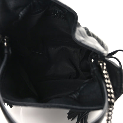 Gucci Sakai Be Green Calfskin Diagonal Stitched Mini Blondie Bucket Bag Black 5 of 13