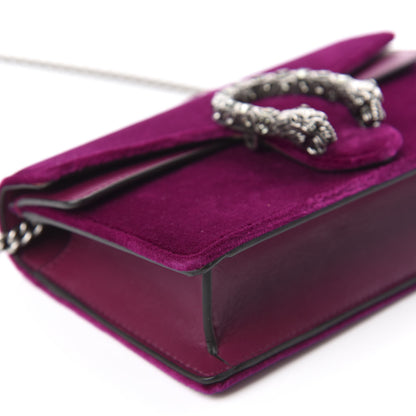 Gucci Velvet Super Mini Dionysus Shoulder Bag Fuchsia Violet Cyclamen 6 of 10