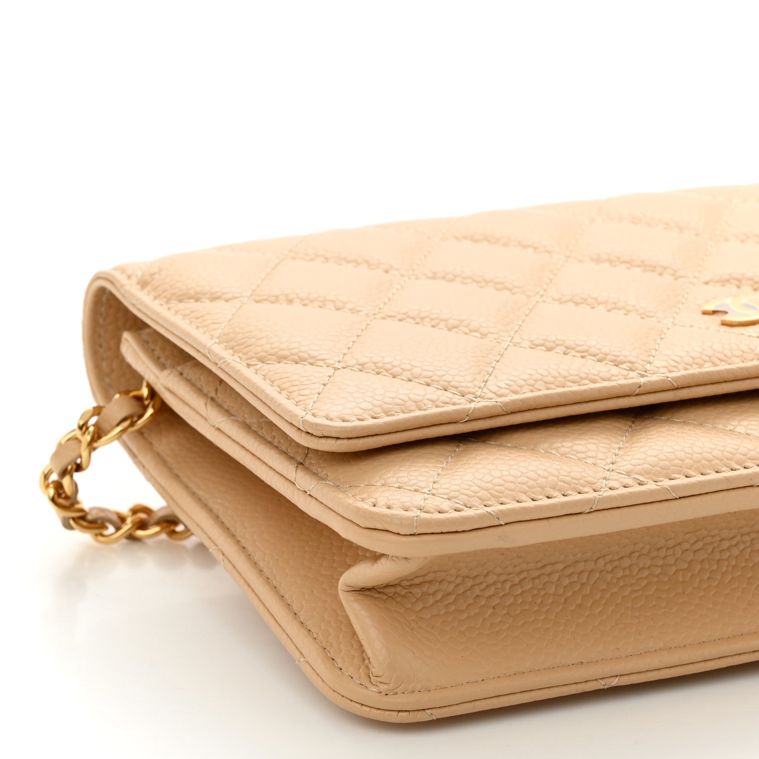 Chanel Caviar Quilted Wallet On Chain WOC Beige 10 of 11