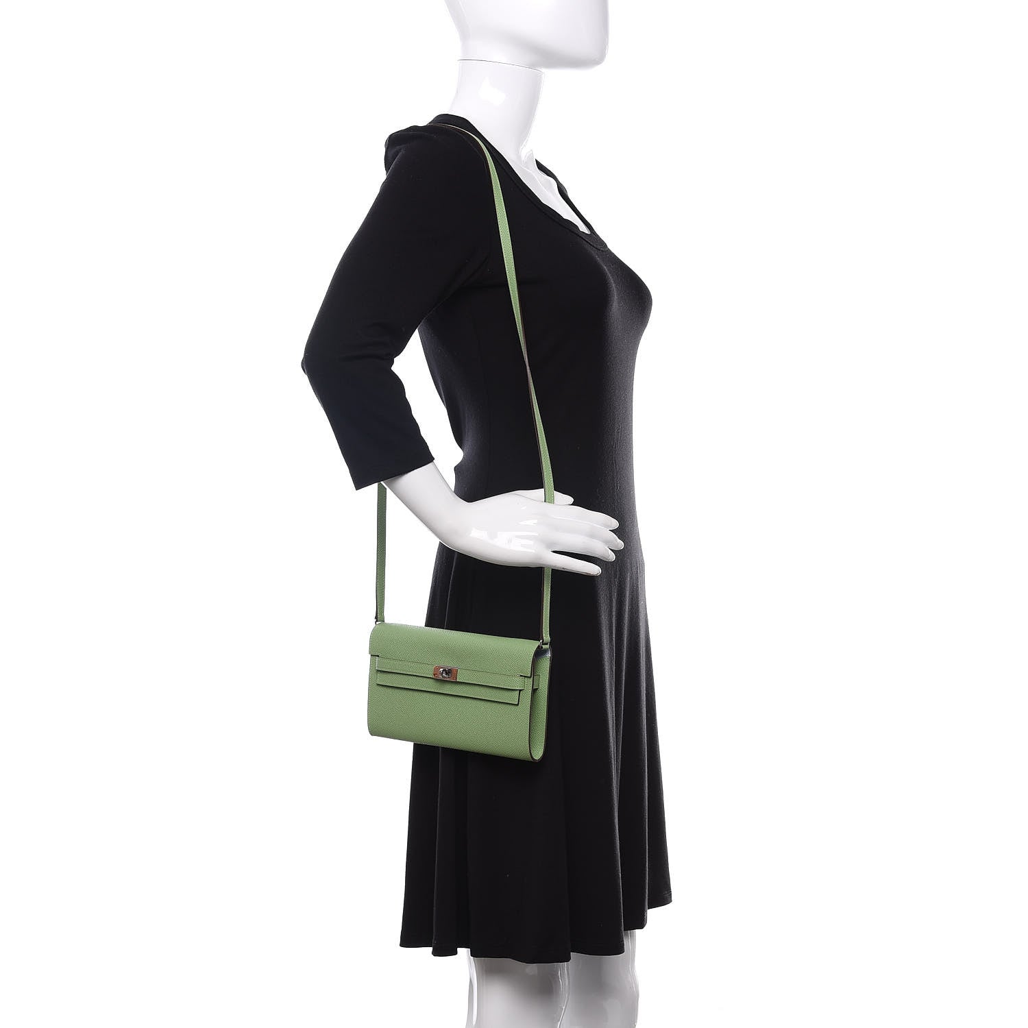 Hermes Epsom Verso Kelly Wallet To Go Vert Criquet Bleu Brume 2 of 10