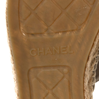 Chanel Calfskin CC Espadrille Mules 41 Dark Beige 7 of 9