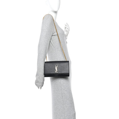 Saint Laurent Grain De Poudre Medium Classic Monogram Kate Satchel Black 2 of 10