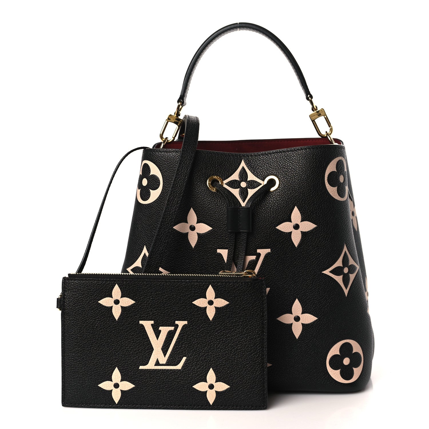 Louis Vuitton Empreinte Monogram Giant Neonoe MM Black Beige 1 of 9