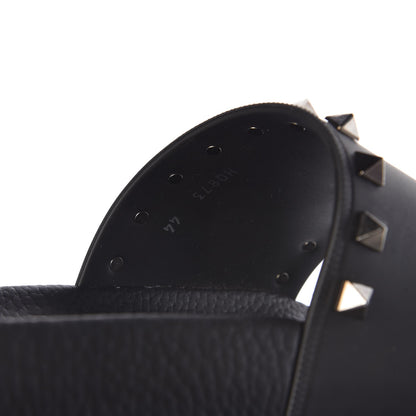 Valentino Garavani Rubber Rockstud Slide Sandals 44 Black 7 of 7
