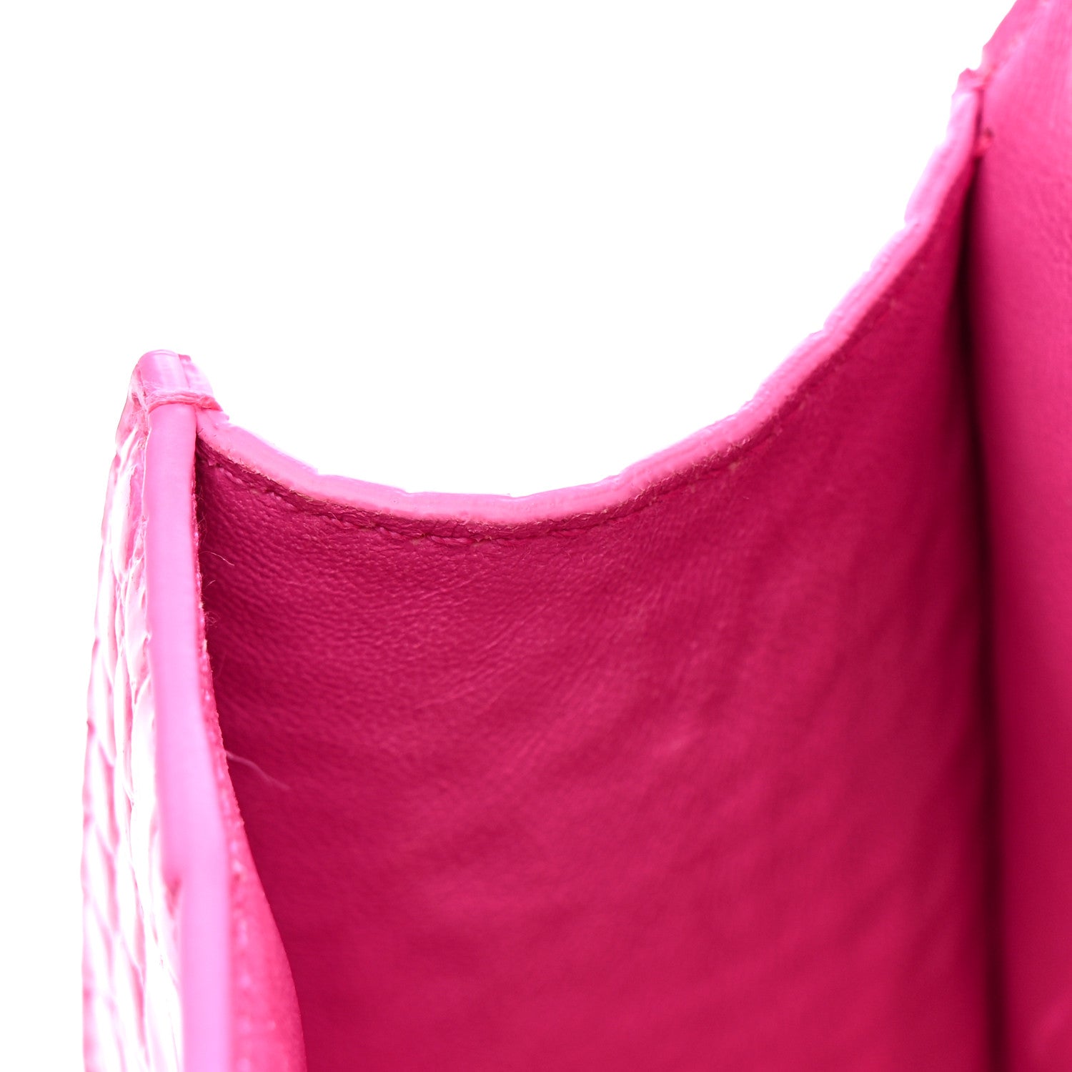 Balenciaga Shiny Calfskin Crocodile Embossed Hourglass Top Handle Bag XS Neon Pink 12 of 15