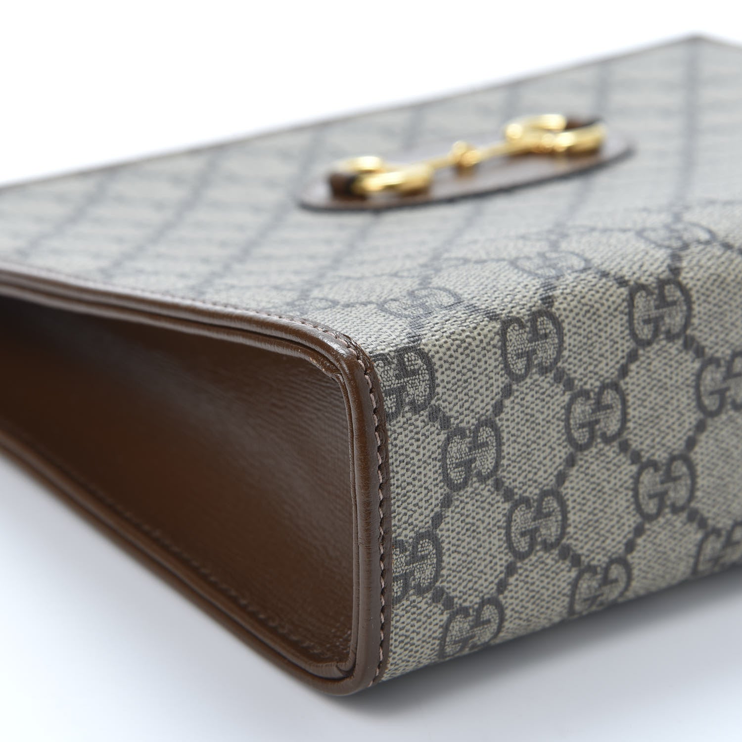 Gucci GG Supreme Monogram Horsebit 1955 Zip Pouch Beige Brown Sugar 5 of 9