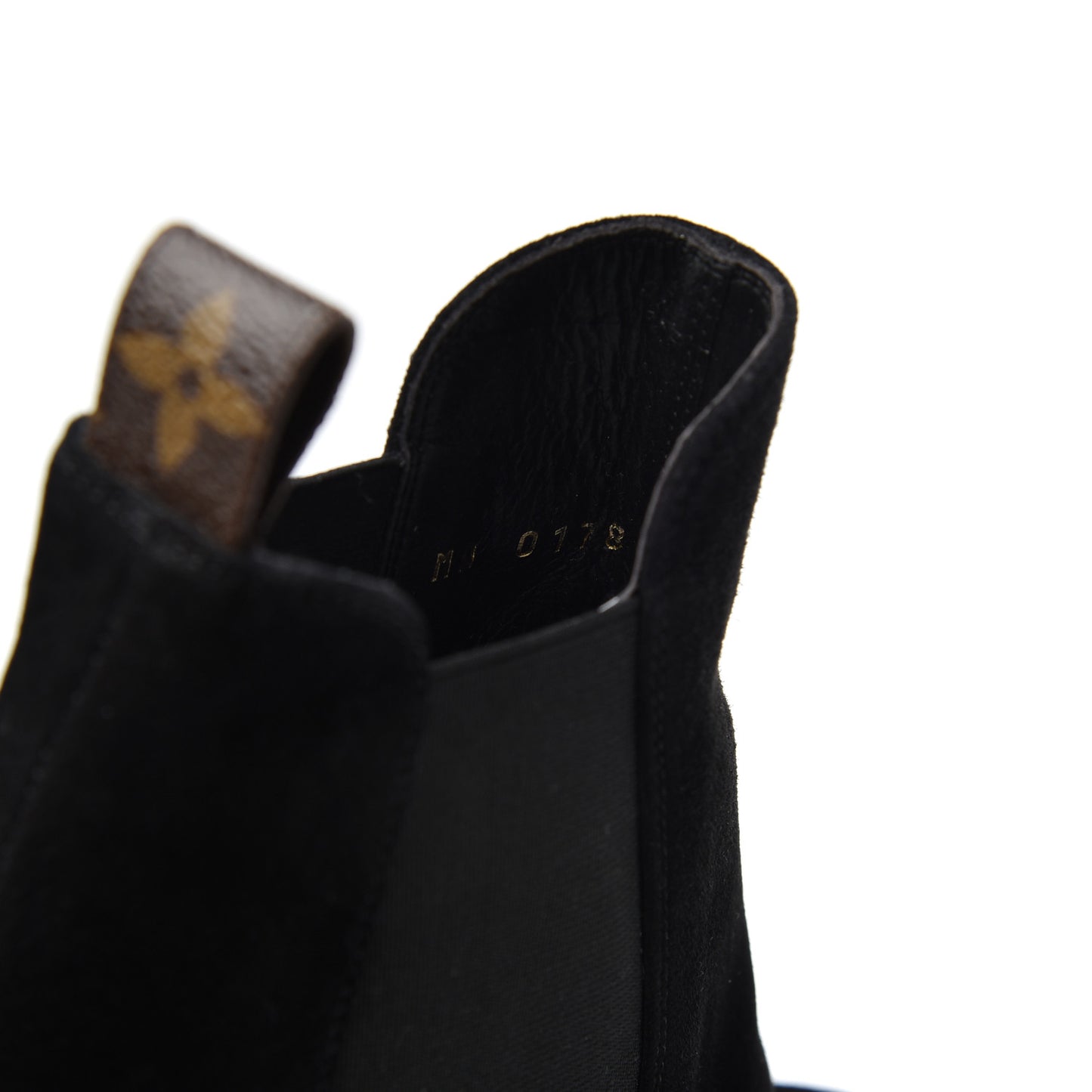 Suede Monogram Uniformes Cap Toe Chelsea 80mm Ankle Boots 38.5 Black