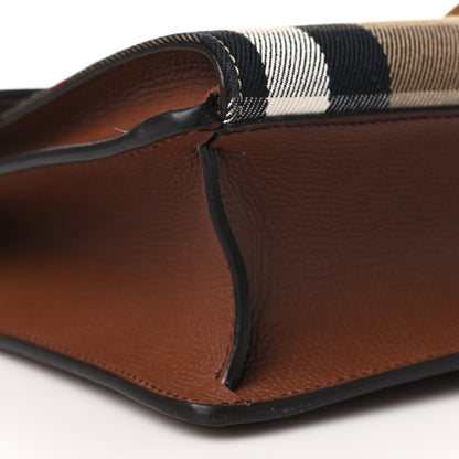 Burberry Derby Calfskin House Check Small Macken Crossbody Bag Tan 9 of 10