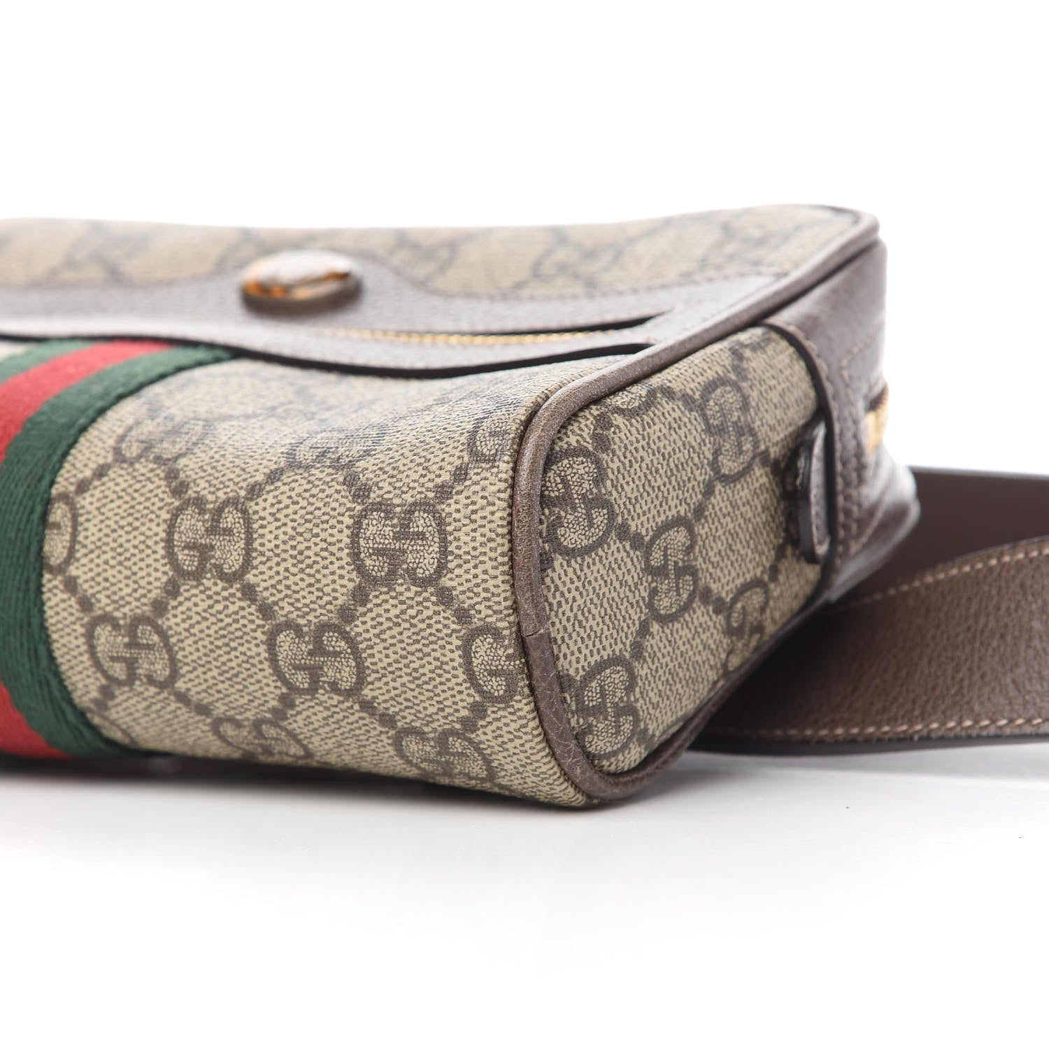 Gucci GG Supreme Monogram Web Small Ophidia Belt Bag 85 34 Dark Brown 9 of 11