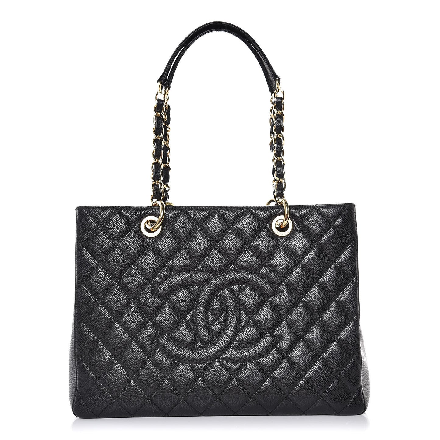 Caviar Quilted Grand Shopping Tote GST Black