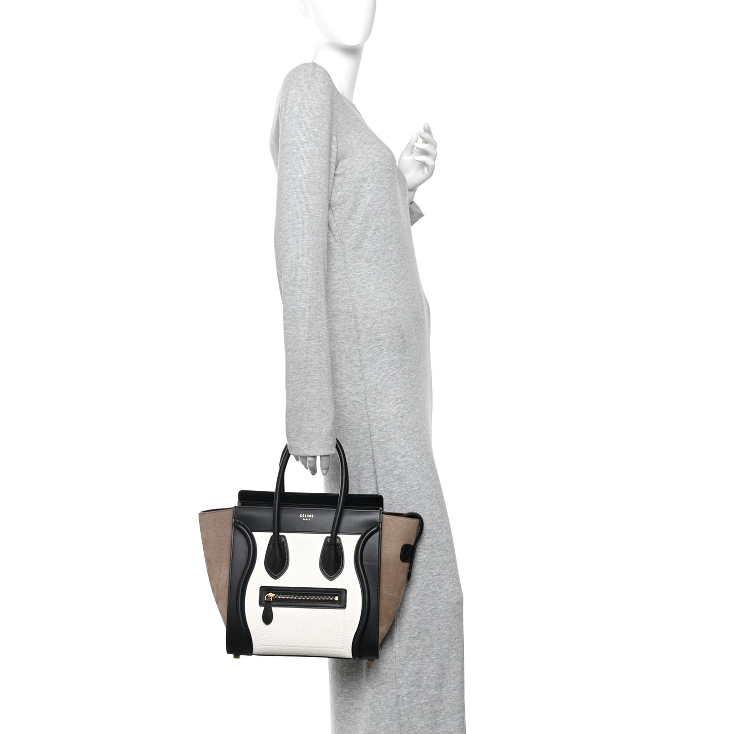 Bullhide Calfskin Nubuck Micro Tri-Color Luggage White Khaki
