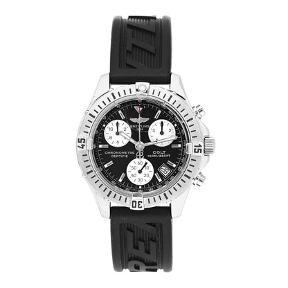 Breitling Stainless Steel Rubber 38mm Chrono Colt Quartz SQ Watch Black A73350 2 of 5