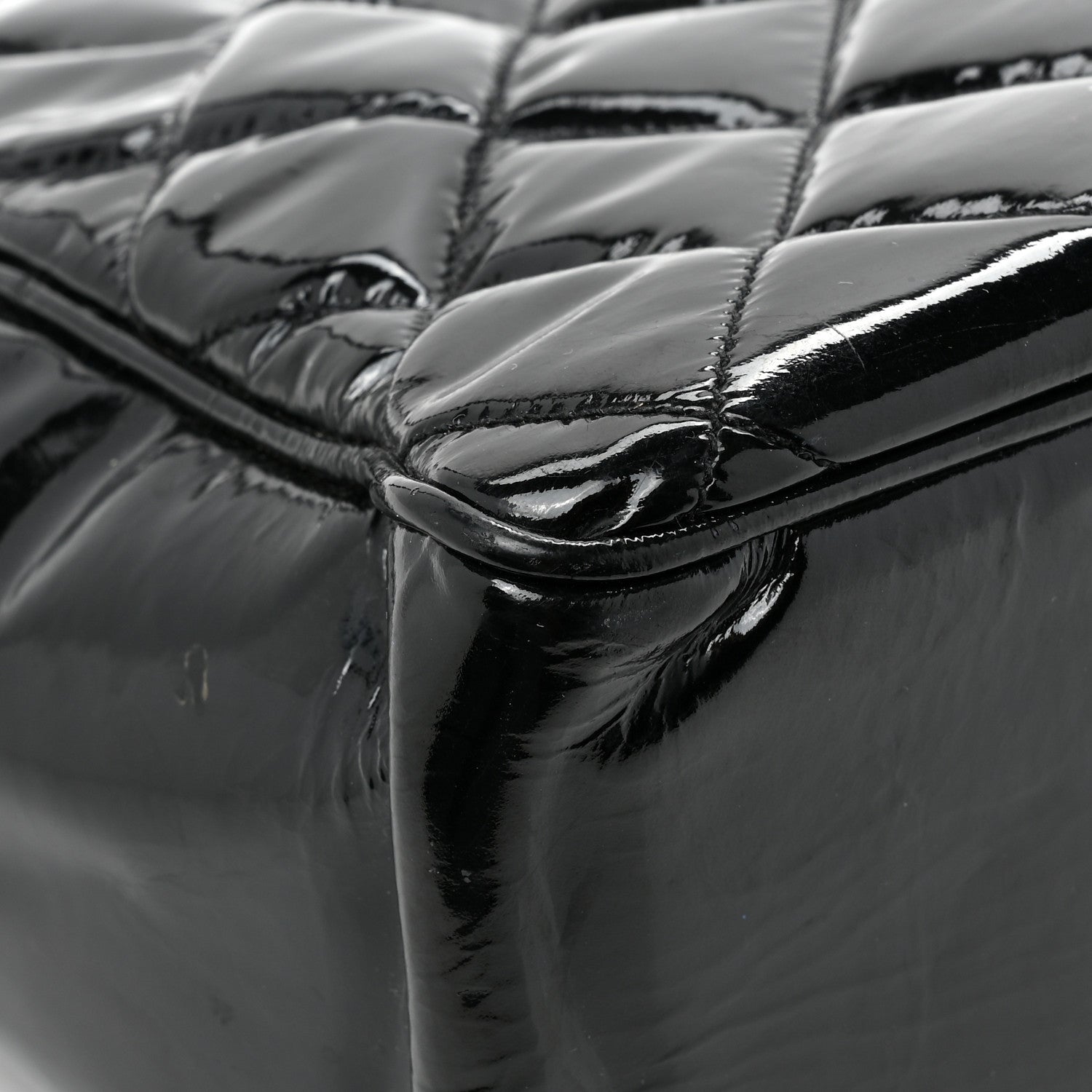 Chanel Patent Quilted Tote Black 16 of 17