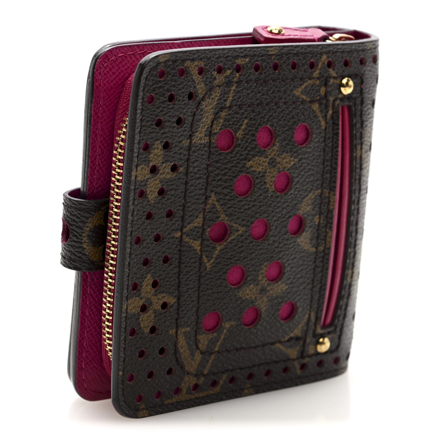Louis Vuitton Monogram Perforated Compact Zipped Wallet Fuchsia 3 of 6