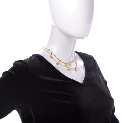 Louis Vuitton Metal Blooming Strass Necklace Gold 2 of 11