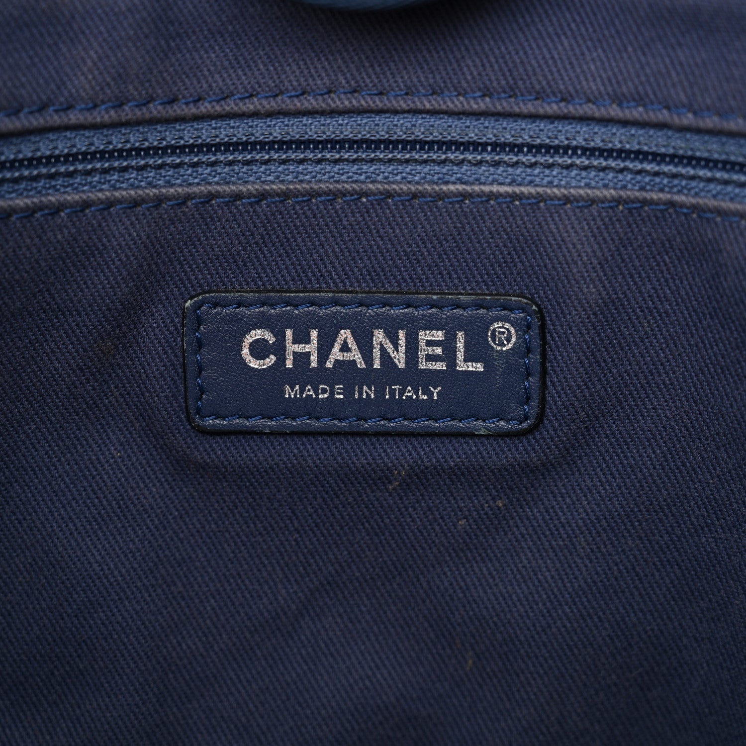 Chanel Woven Straw Raffia Small Deauville Tote Blue 6 of 14