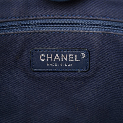 Chanel Woven Straw Raffia Small Deauville Tote Blue 6 of 14