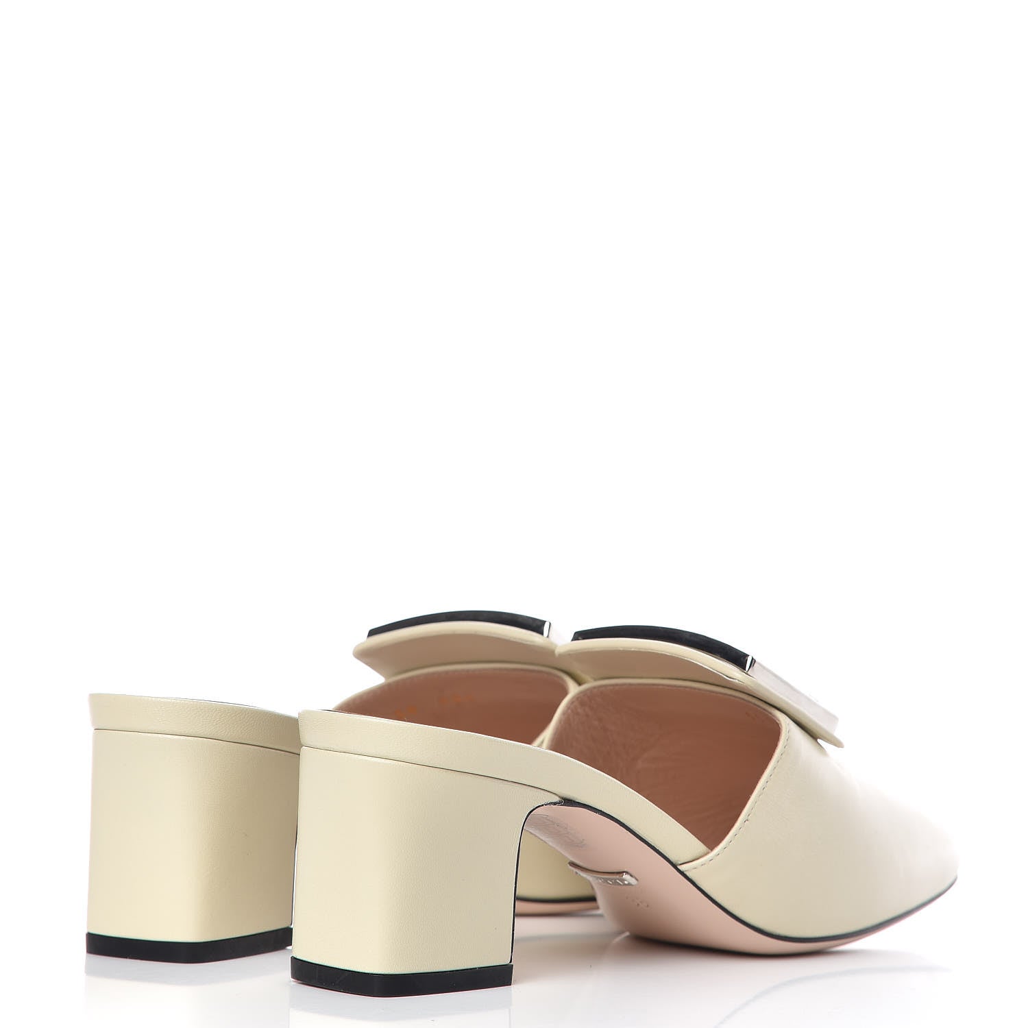 Gucci Malaga Kid Crystal Square G Madelyn Mules 38 Vintage White 4 of 12
