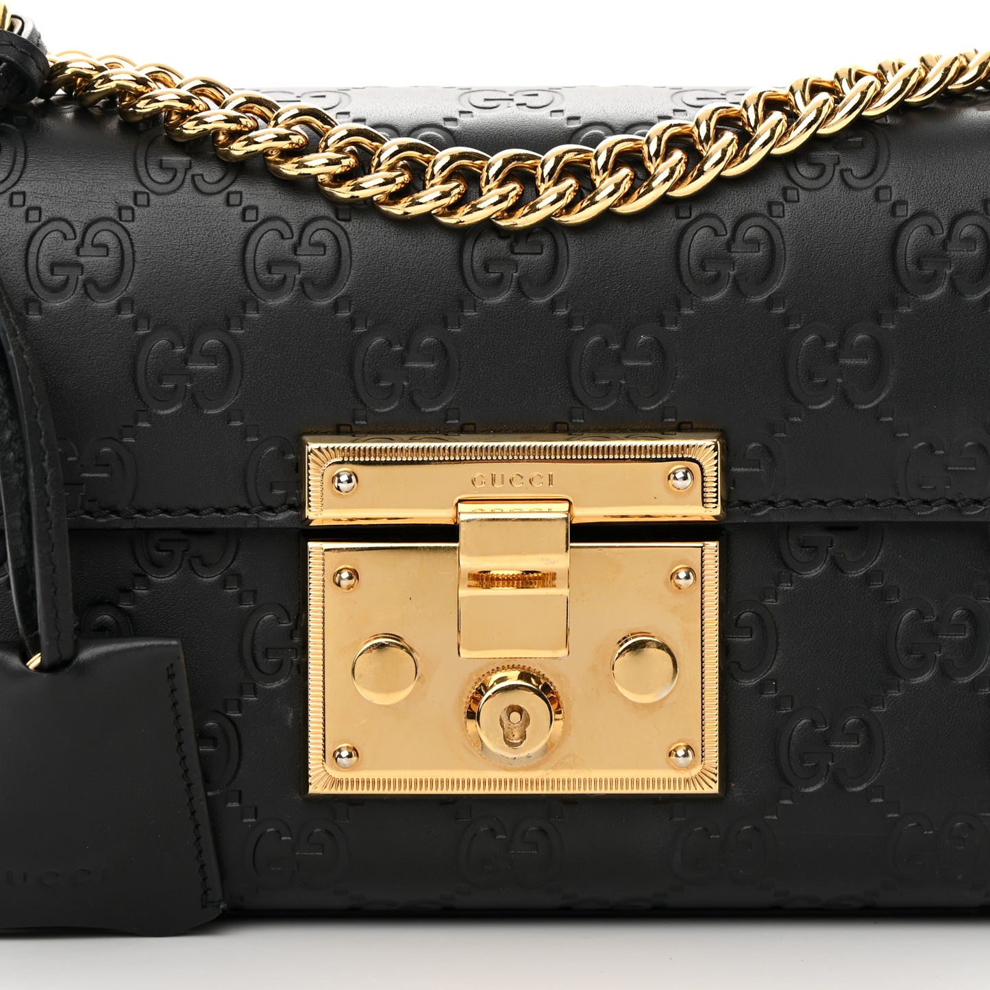 Guccissima Small Padlock Shoulder Bag Black