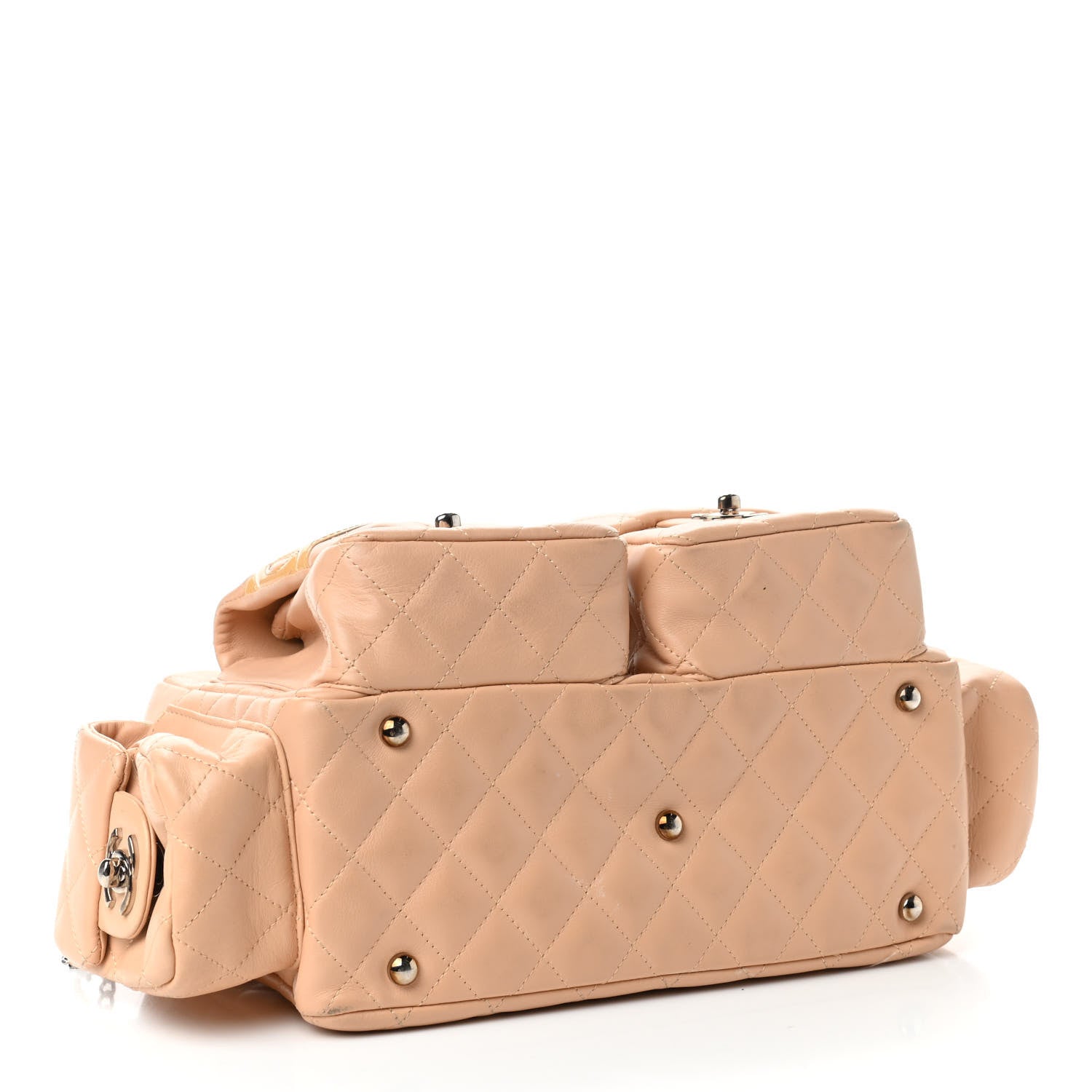 Chanel Calfskin Quilted Small Cambon Multipocket Reporter Beige 3 of 4