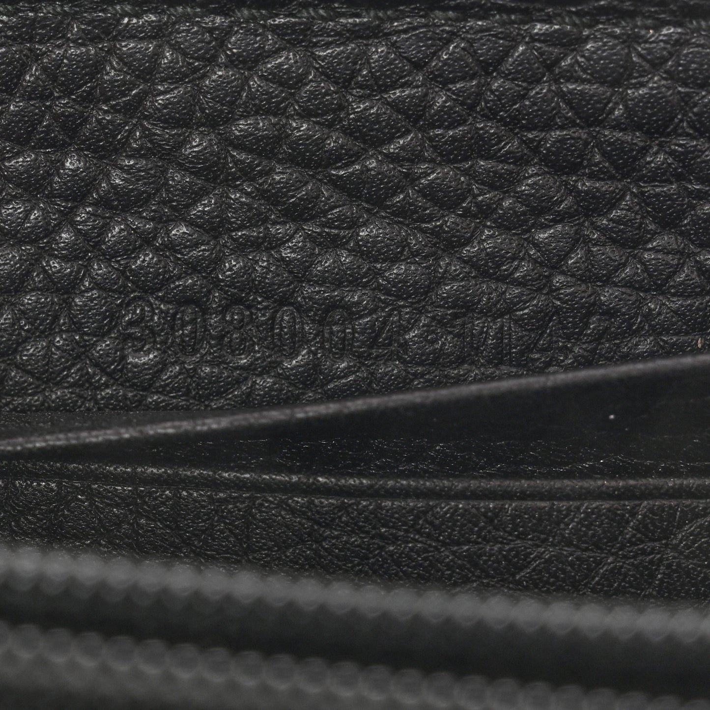 Pebbled Calfskin Soho Zip Around Wallet Black