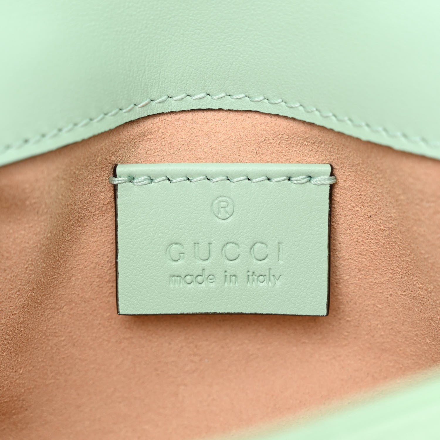 Gucci Calfskin Matelasse Super Mini GG Marmont Shoulder Bag Water Green 6 of 10