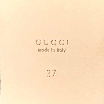 Gucci Monogram Horsebit Slide Sandals 37 Camel Ebony 7 of 10