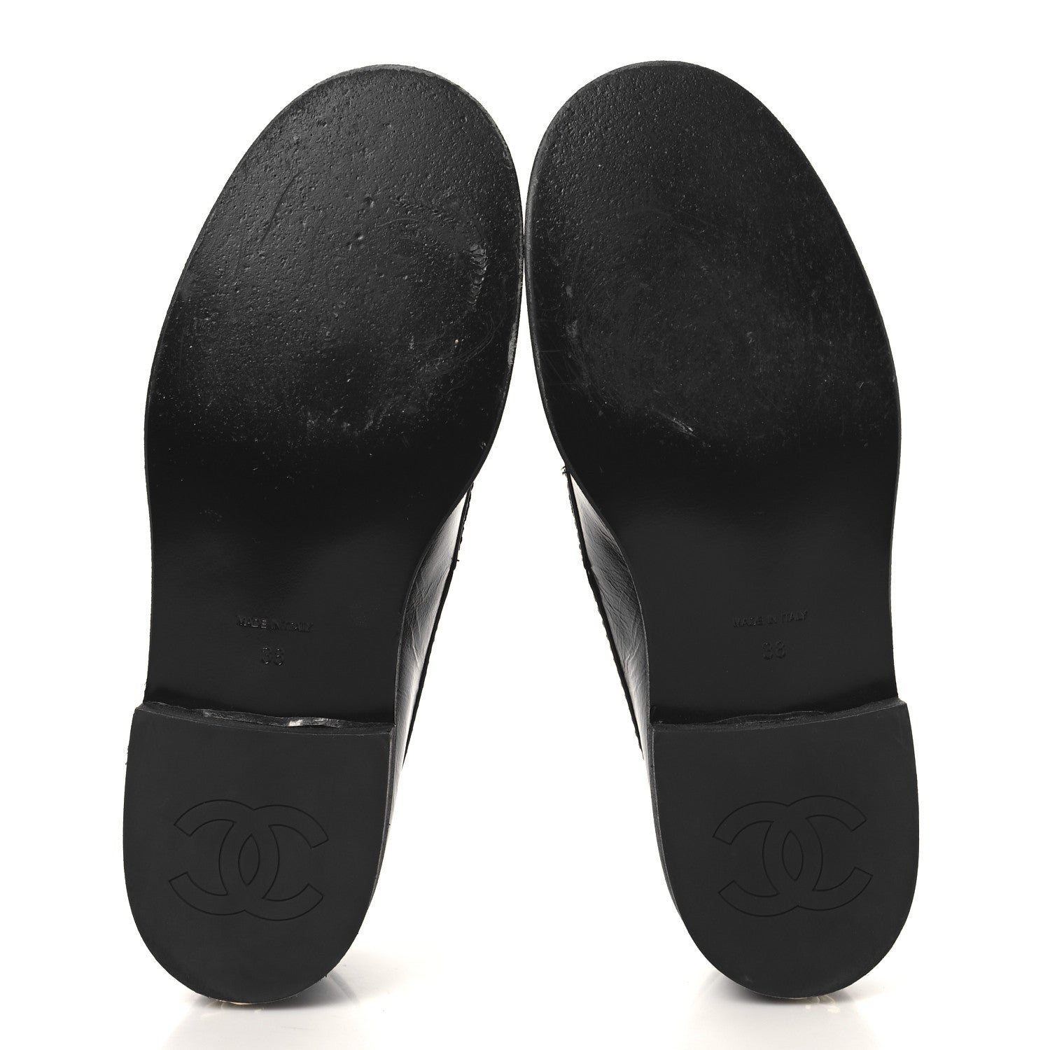 Chanel Calfskin Enamel Charms Mocassin Loafers 38 Black 6 of 10