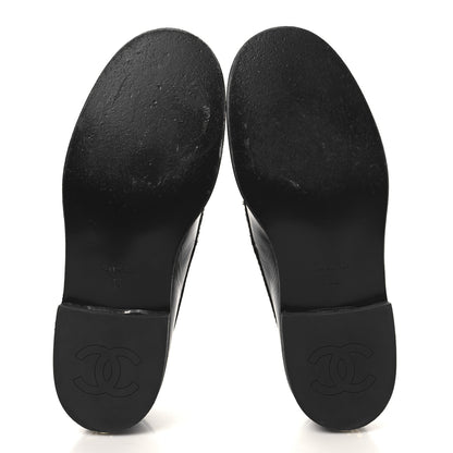 Chanel Calfskin Enamel Charms Mocassin Loafers 38 Black 6 of 10