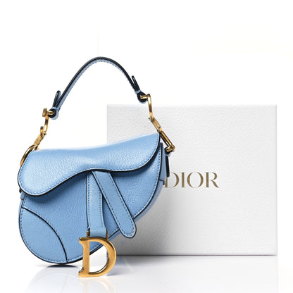 Christian Dior Goatskin Micro Saddle Bag Cloud Blue 12 of 12