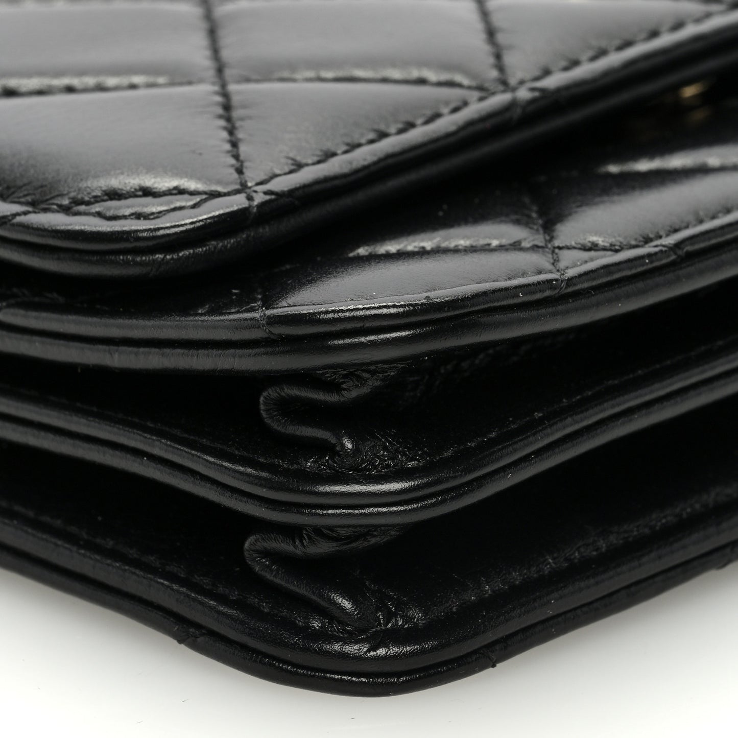 Calfskin Quilted Mini Maxi Pearls Wallet On Chain WOC Black