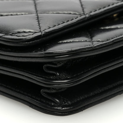 Chanel Calfskin Quilted Mini Maxi Pearls Wallet On Chain WOC Black 9 of 10