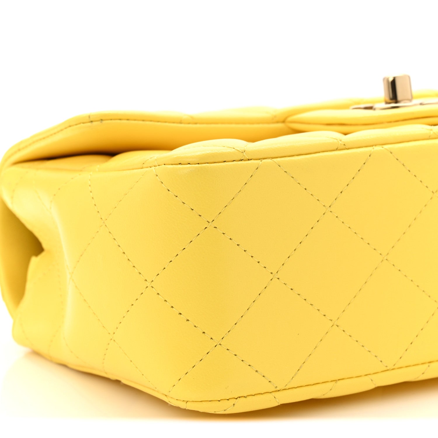 Chanel Lambskin Quilted Mini Rectangular Flap Yellow 9 of 11