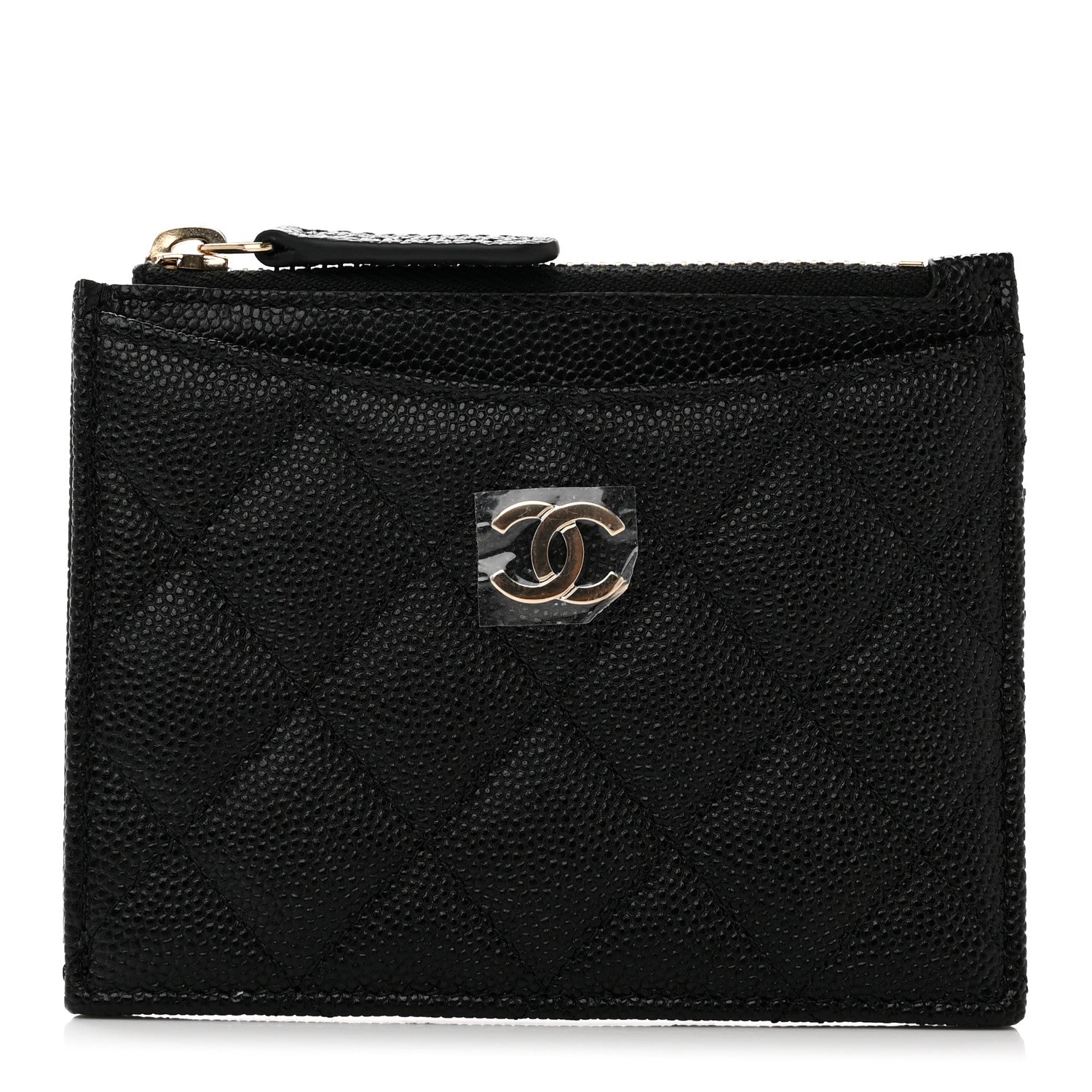 Chanel Caviar Quilted CC Zip Card Holder Black 1 of 8
