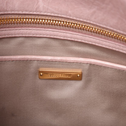 Miu Miu Vitello Shine Trapu Tote Mughetto 8 of 15