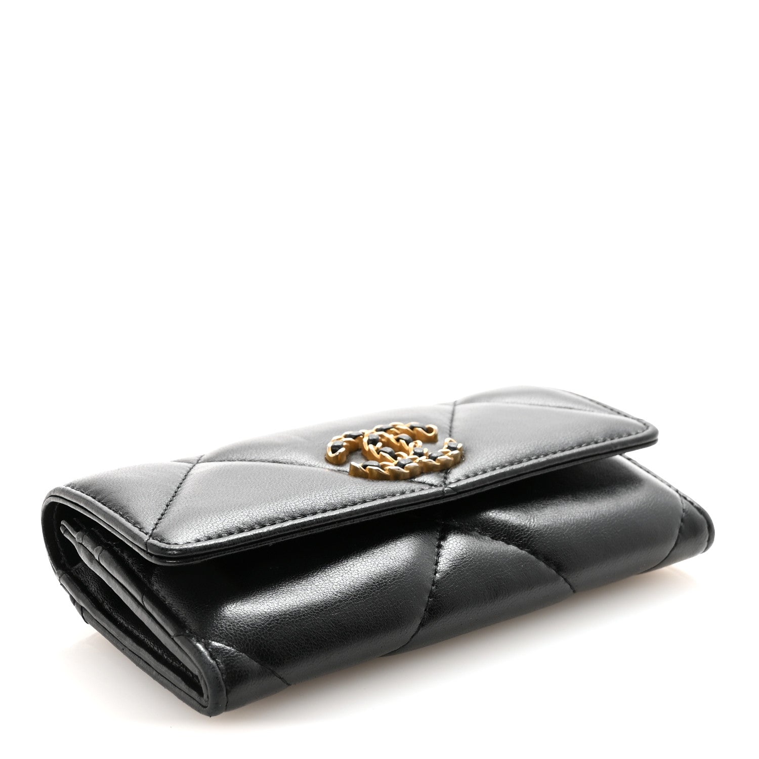 Chanel Lambskin Quilted Chanel 19 Flap Wallet Black 4 of 9