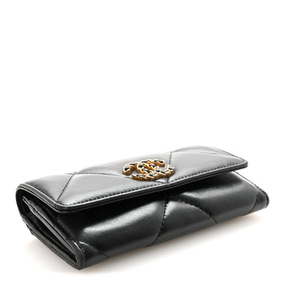 Chanel Lambskin Quilted Chanel 19 Flap Wallet Black 4 of 9
