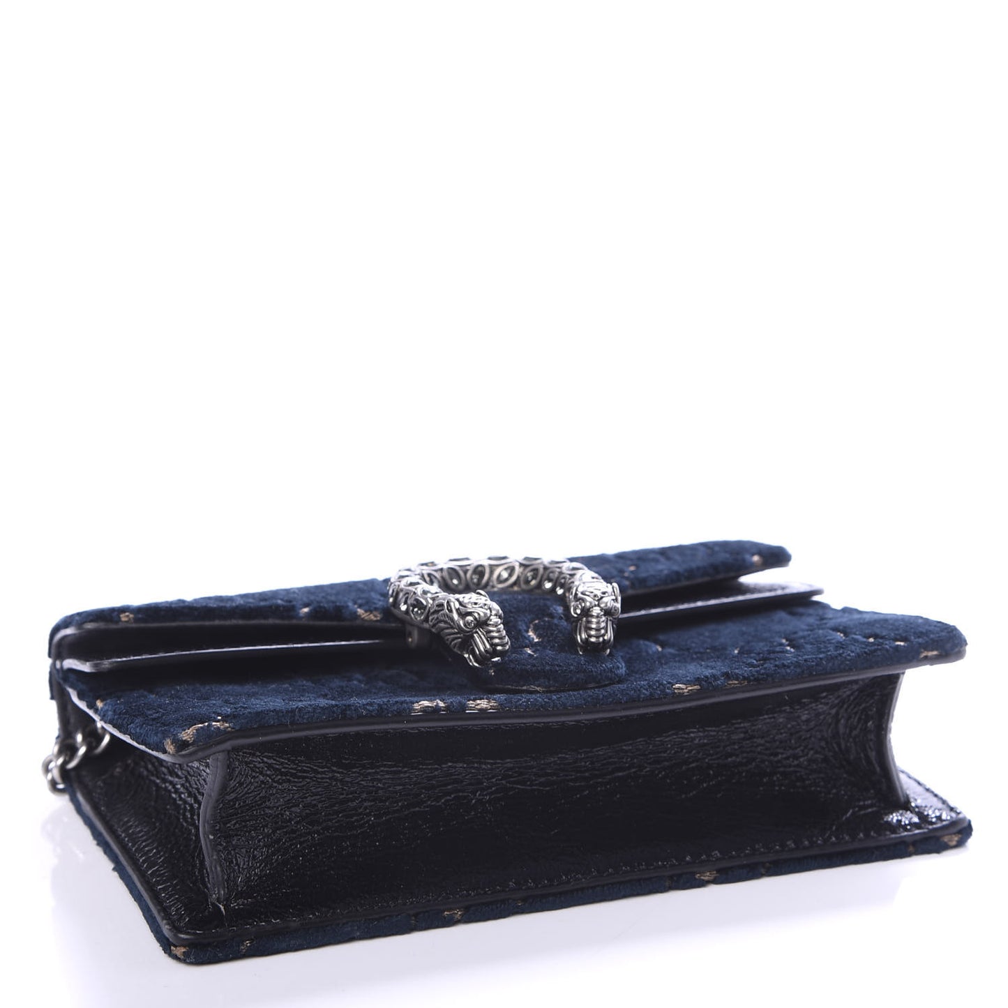 Velvet GG Monogram Super Mini Dionysus Shoulder Bag Blue Beige Black
